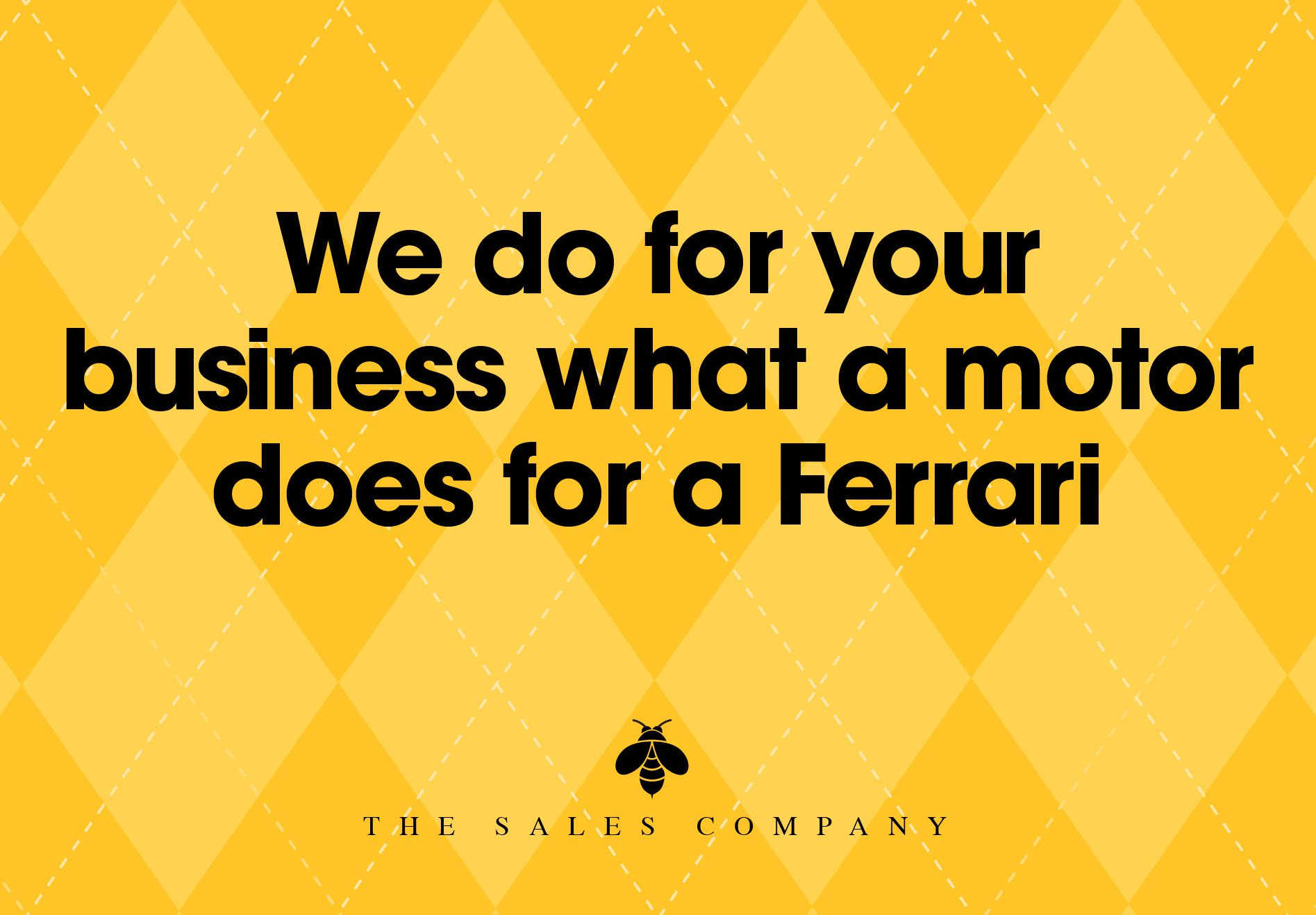 Business service compared to a Ferrari's performance.